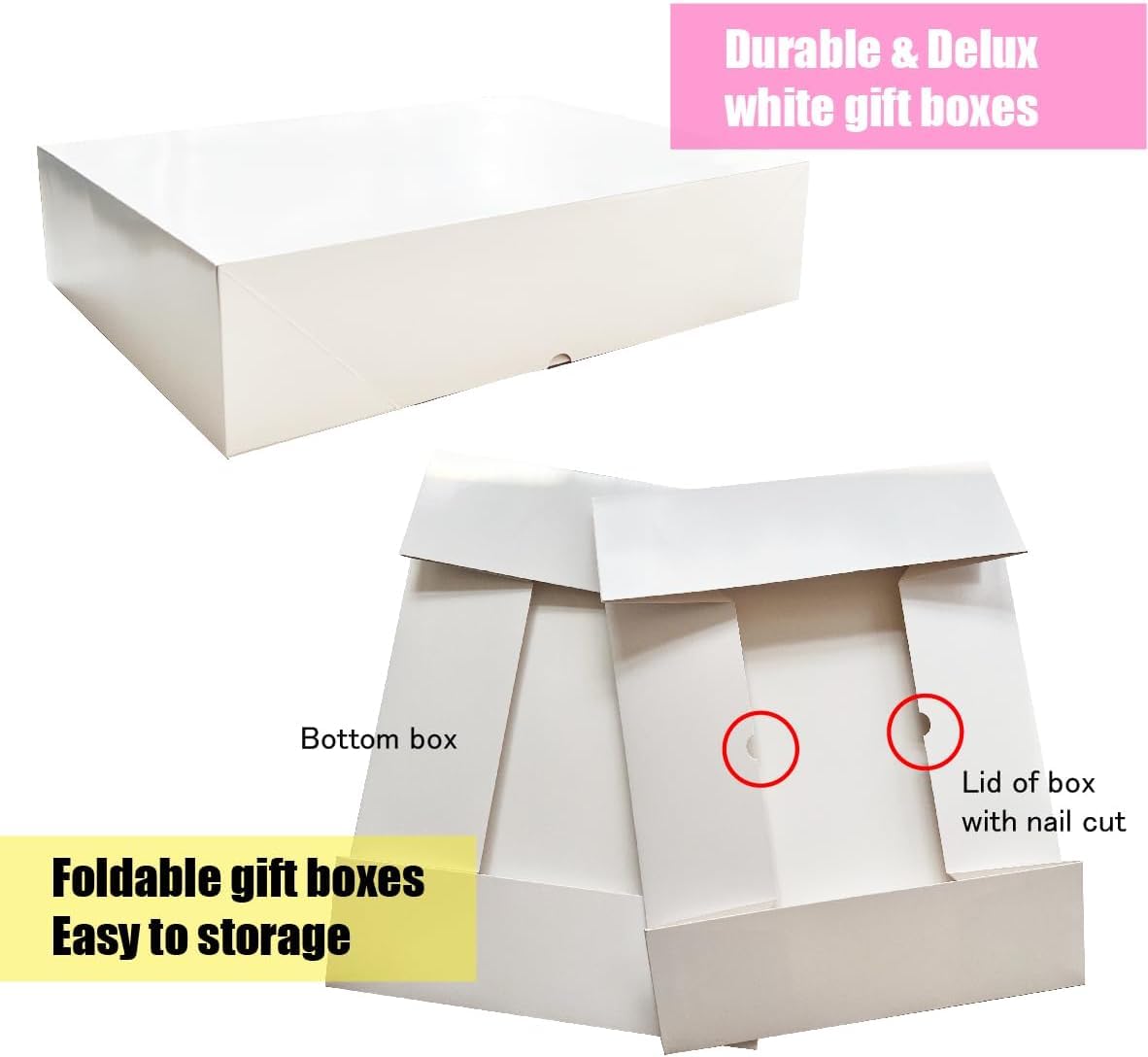 12 Packs Extra Large Gift Boxes with Lids for Presents, 17x11x4 Inch White Clothing Boxes for Wrapping Gifts, Blanket, Robes, Shirts, Sweater, XL Cardboard White Boxes Bulk for Christmas, Birthday - Cajas Para Regalos