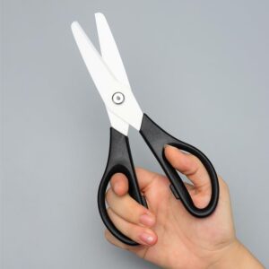 Kitchen Scissors 8" All Purpose Scissors Black Comfort ABS Grip White Sharp Ceramic Blades Cutter Blunt Tip Safe Cutting Gadgets Shears for Food Craft Home Office Classroom