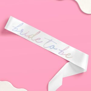 xo, Fetti Bachelorette Party Decorations Bride to Be Iridescent Sash | Classic Bridal Shower Gift, Bridesmaid Favors, Engagement Accessory