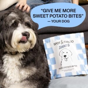 Spot & Tango Sweet Potato Bites Dog Treats - Single Ingredient, 100% Sweet Potato - Dehydrated Snacks - Grain & Gluten-Free - USA-Made - for Small, Medium, and Large Dogs