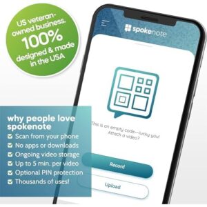 Spokenote - Thank You Card Bundle & Personalized Video Recording QR Code Stickers • Includes: 25 Thank You Cards with Envelopes & 10 Pack of Spokenote QR codes