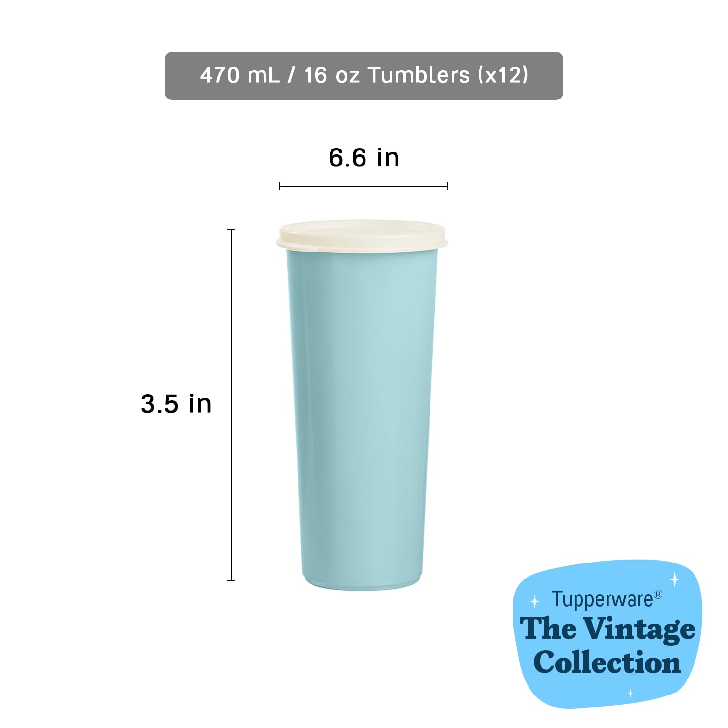 Tupperware Tumbler Set - 24 Count - Dishwasher Safe & BPA Free (12 Tumblers + 12 Lids, 16 fl oz each)