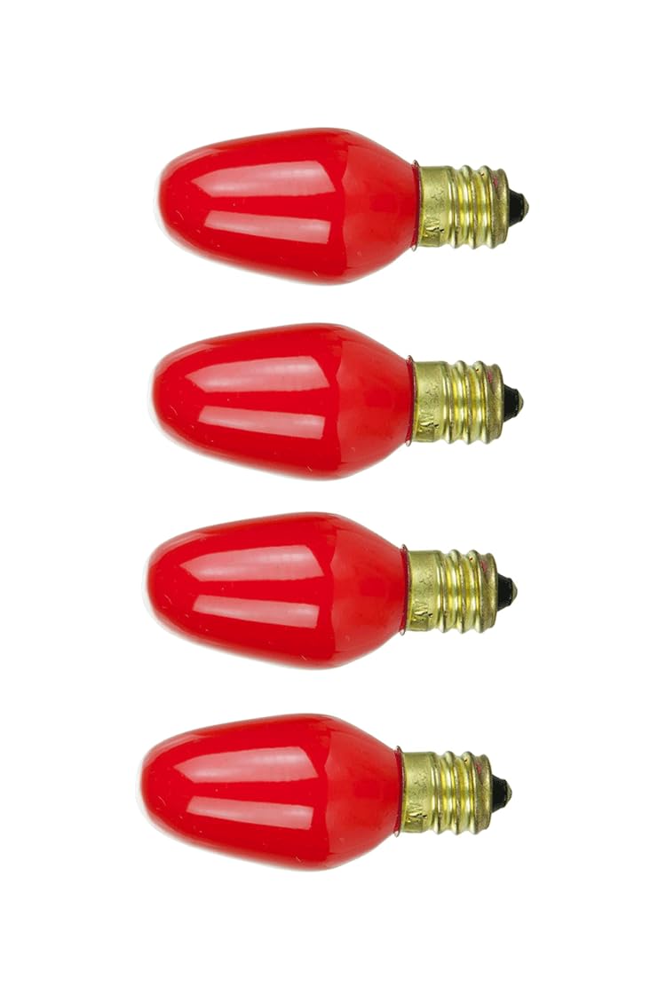 SWEET ONLINE DEAL Red Mini C7 Incandescent Night Light Bulb - 4 CT