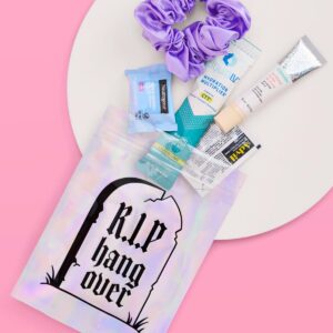 xo, Fetti RIP Hangover Party Kit Pouches - 20 pcs | Bachelorette Party Recovery Bags, Birthday Goodie Favor, Bridal Shower Supplies, Bridesmaid Gift, 21st Bday Decorations