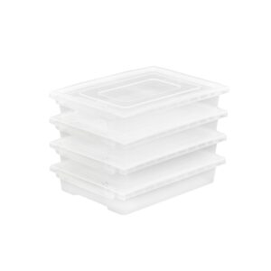 UNiPLAY Set of 4 Small Storage Bins with Lids - Versatile, Easy-to-Clean Organizers for Home, Office, and More