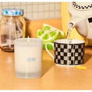 Lohn Jura Mini Scented Candle - Small Luxury Jar Candle for Home, Long Lasting Soy Wax Blend, Clean Ingredients, Orange, Eucalyptus & Sandalwood, 20 Hour Burn Time, 3 oz