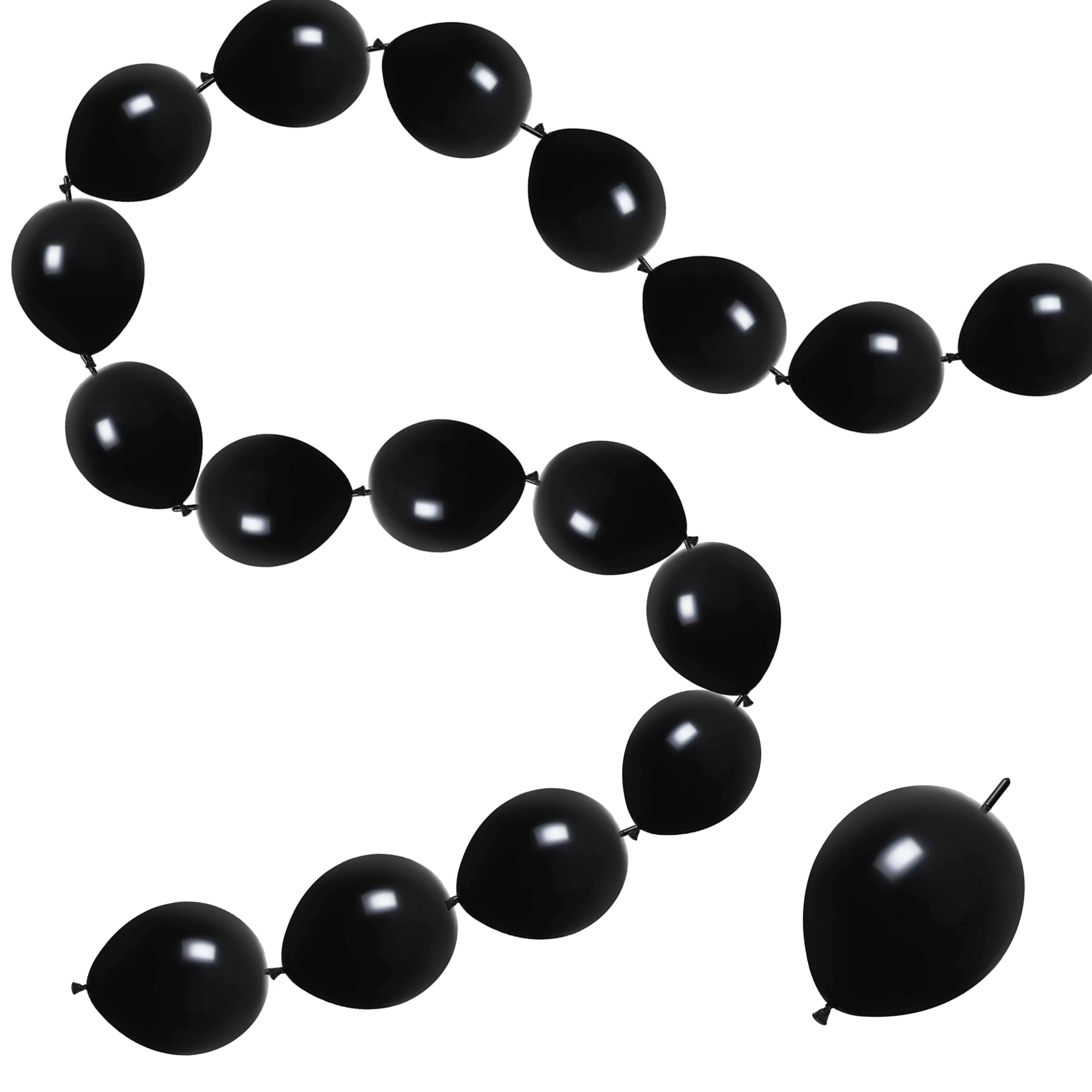 100 Pcs Quick Link Balloons Black 6 inch, Latex Linking Balloons for Balloon Wall/Balloon Arches/Balloon Chains, Birthday Party Wedding Anniversary Graduation Arch Party Decor (black)