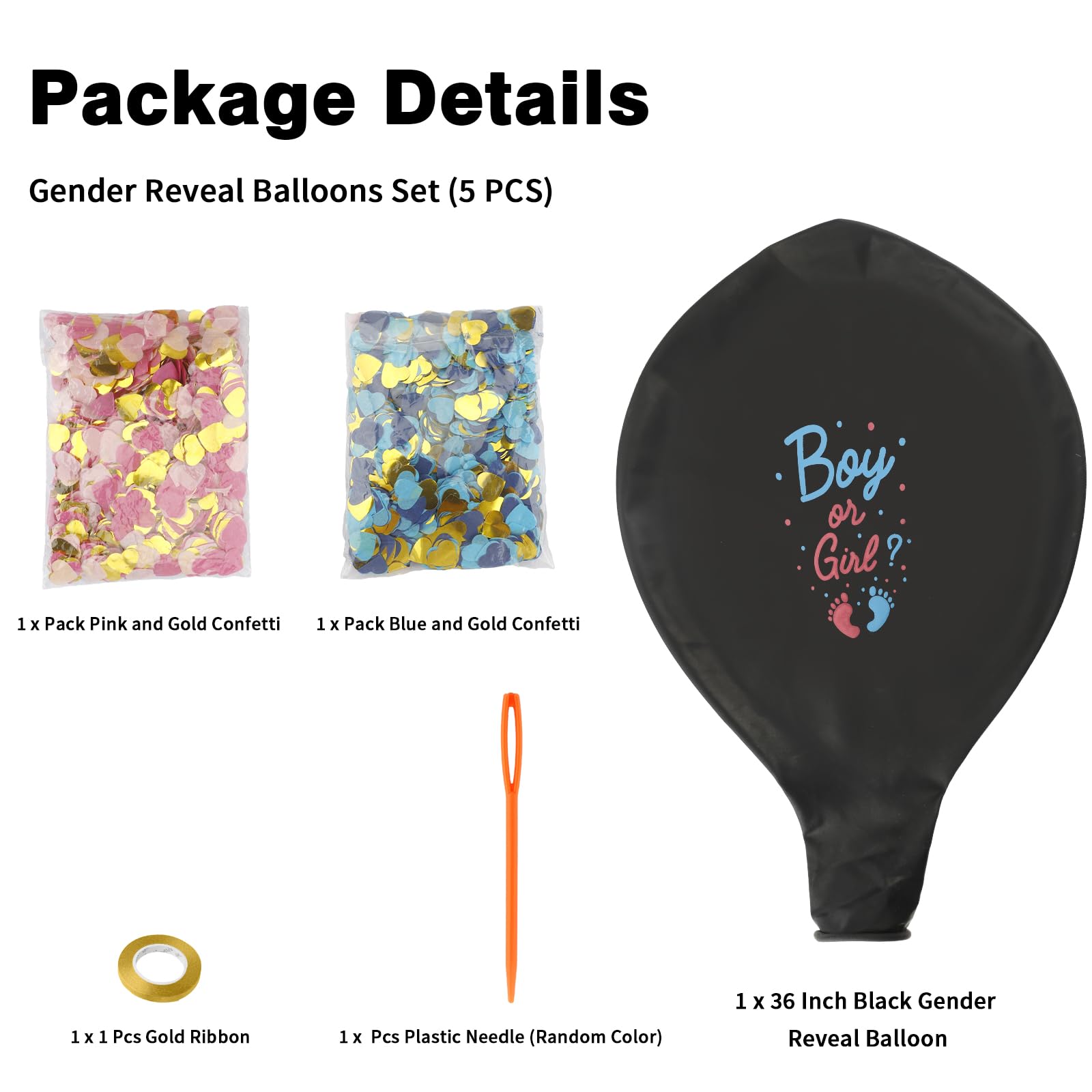 Gender Reveal Balloon Gender Reveal Ideas Baby Boy or Girl Balloon Black 36 Inch Gender Reveal Confetti Balloon Kit with Blue Pink Confetti for Baby Reveal Ideas Party Supplies Baby Shower Decorations