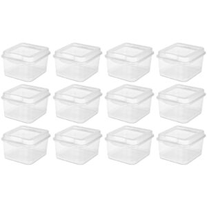 mikmax for sterilite plastic fliptop hinged storage box container w/latching lid (12 pack) new genuine oem