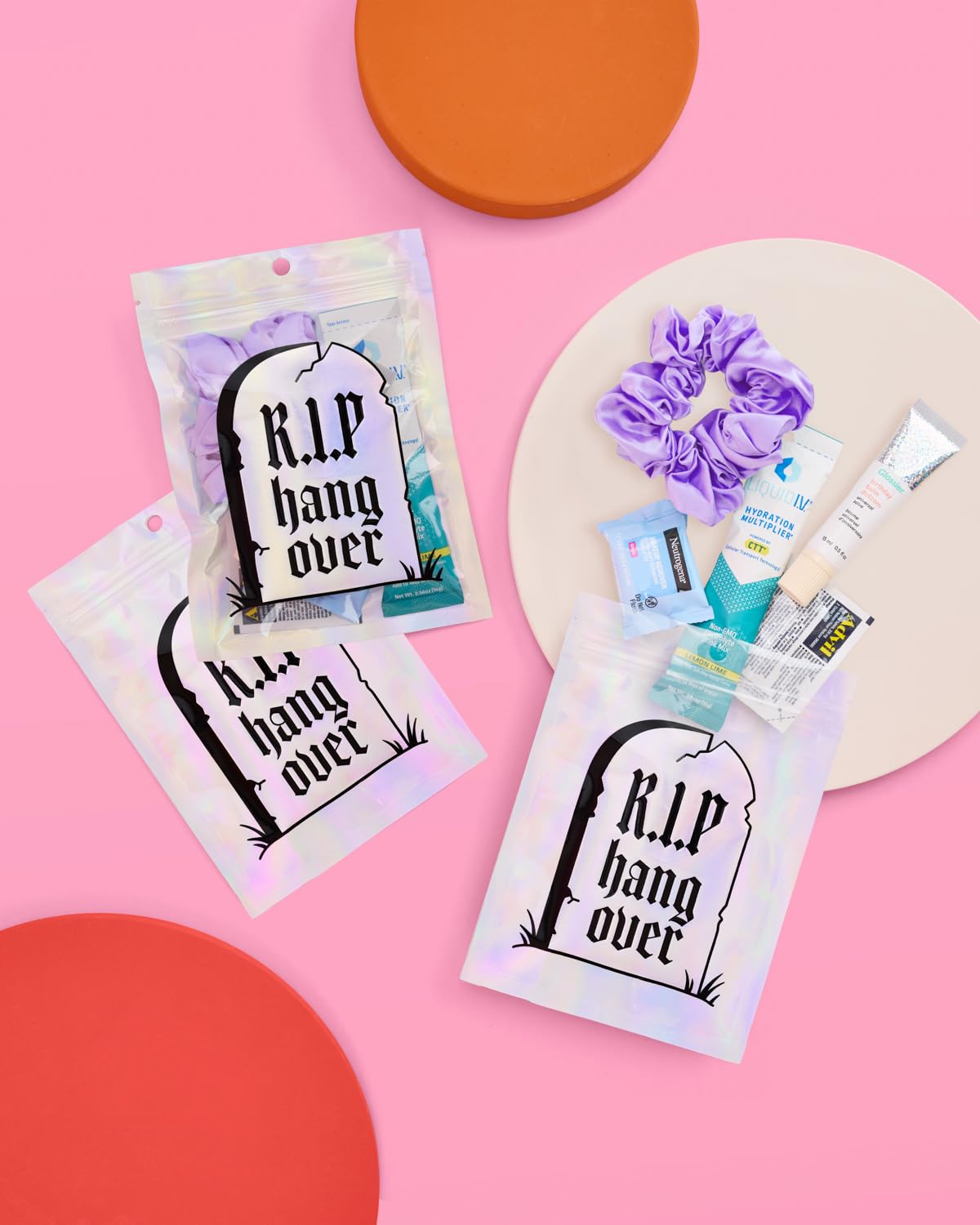 xo, Fetti RIP Hangover Party Kit Pouches - 20 pcs | Bachelorette Party Recovery Bags, Birthday Goodie Favor, Bridal Shower Supplies, Bridesmaid Gift, 21st Bday Decorations