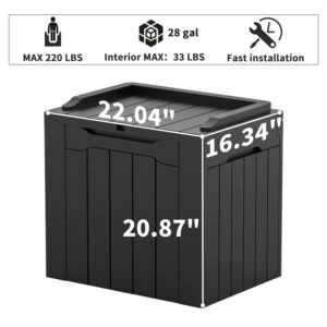 Greesum 31 Gallon Resin Deck Box All Weather Outdoor Storage Boxes for Patio Furniture Set,Outdoor Toys,Garden Tools,Black