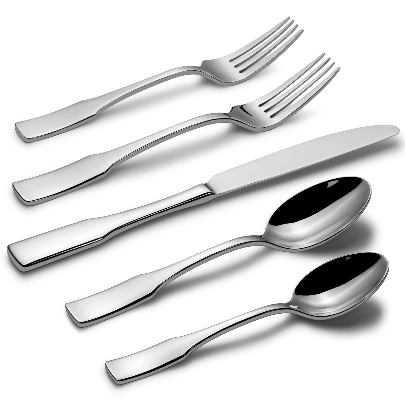 Alata Kate 40-Piece Silverware Set,Service for 8,Stainless Steel Flatware Set,Mirror Polished Cutlery Set,Dishwasher Safe