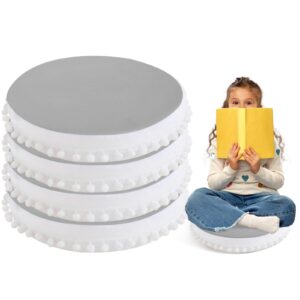 kishome round floor pillow for kids, circle floor pillows set of 4 big floor pillows for children classroom 15 inch, large cute seat cushion reading nook preschool playroom nursery canopy