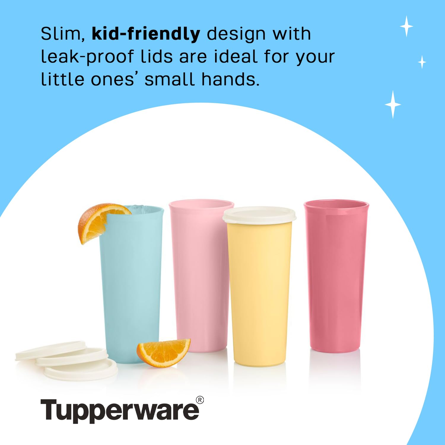 Tupperware Tumbler Set - 24 Count - Dishwasher Safe & BPA Free (12 Tumblers + 12 Lids, 16 fl oz each)