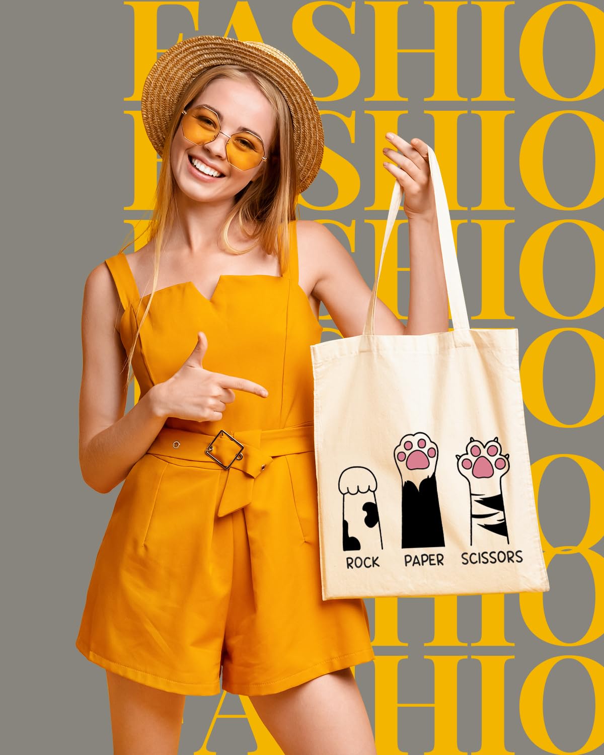 AUSVKAI Canvas Tote Bag Aesthetic for Women, Cute Cat Reusable Cloth Cotton Bags for Shopping college Beach Trendy Gifts