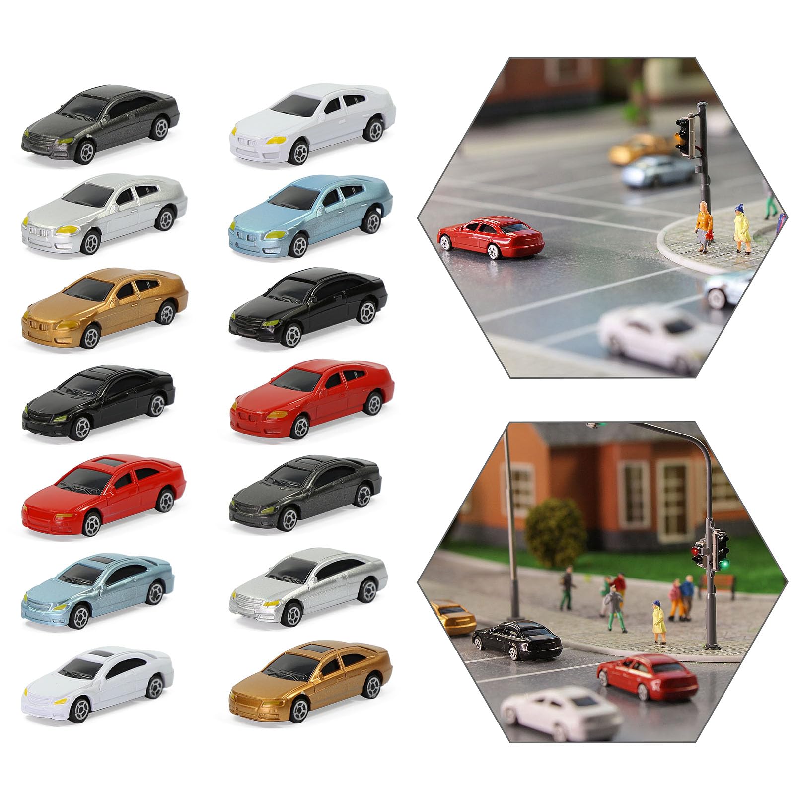 50pcs N Scale 1:160 Model Car Model Train Layout Building Accessories Scenery (50pcs - 1:150 Scale)