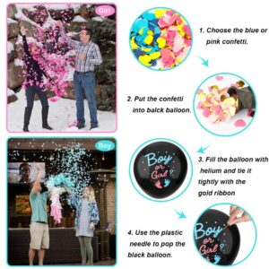 Gender Reveal Balloon Gender Reveal Ideas Baby Boy or Girl Balloon Black 36 Inch Gender Reveal Confetti Balloon Kit with Blue Pink Confetti for Baby Reveal Ideas Party Supplies Baby Shower Decorations