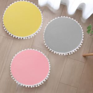 Kishome Round Floor Pillow for Kids, Circle Floor Pillows Set of 4 Big Floor Pillows for Children Classroom 15 Inch, Large Cute Seat Cushion Reading Nook Preschool Playroom Nursery Canopy