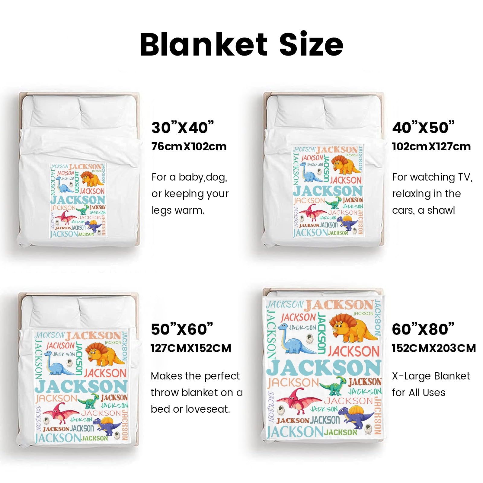 HSSQMH Personalized Dinosaur Blanket for Boys Personalized Party Favors with Dinosaur Design Dinosaur Room Decor Throw Blanket for Teens Kids for Couch Sofa Bed Dino Blanket for Girls Teens