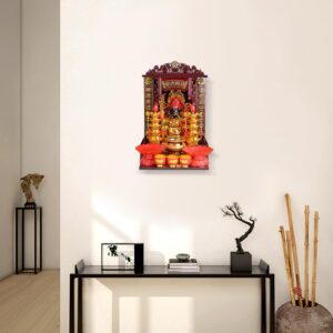 BESTOYARD for Buddha Altar Shelf for Wall Altar Cabinet Wall Mount Japanese Decor Buddha Shelf for Desktop Chinese Decor Buddhist Altar Wall Shelf Temple Buddha Statue Wood Red Pet