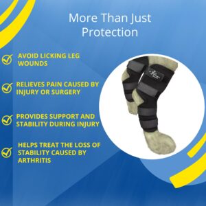 Premium Canine Hock Joint Dog Leg Brace. Rear leg braces for dogs help in Recovery, Injury Protection, Compression Wrap, Loss of Stability Caused by Arthritis. Effective post surgery for dogs rear leg