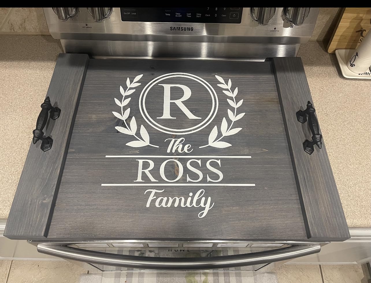 Custom stove cover for gas and electric stoves