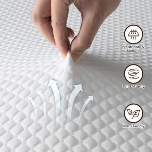 UniPon 4 Inch Firm Mattress Topper Queen, Gel Infused Ventilated Bed Topper for Back Pain Relief - Firm Foam Mattress Topper, CertiPUR-US Certified