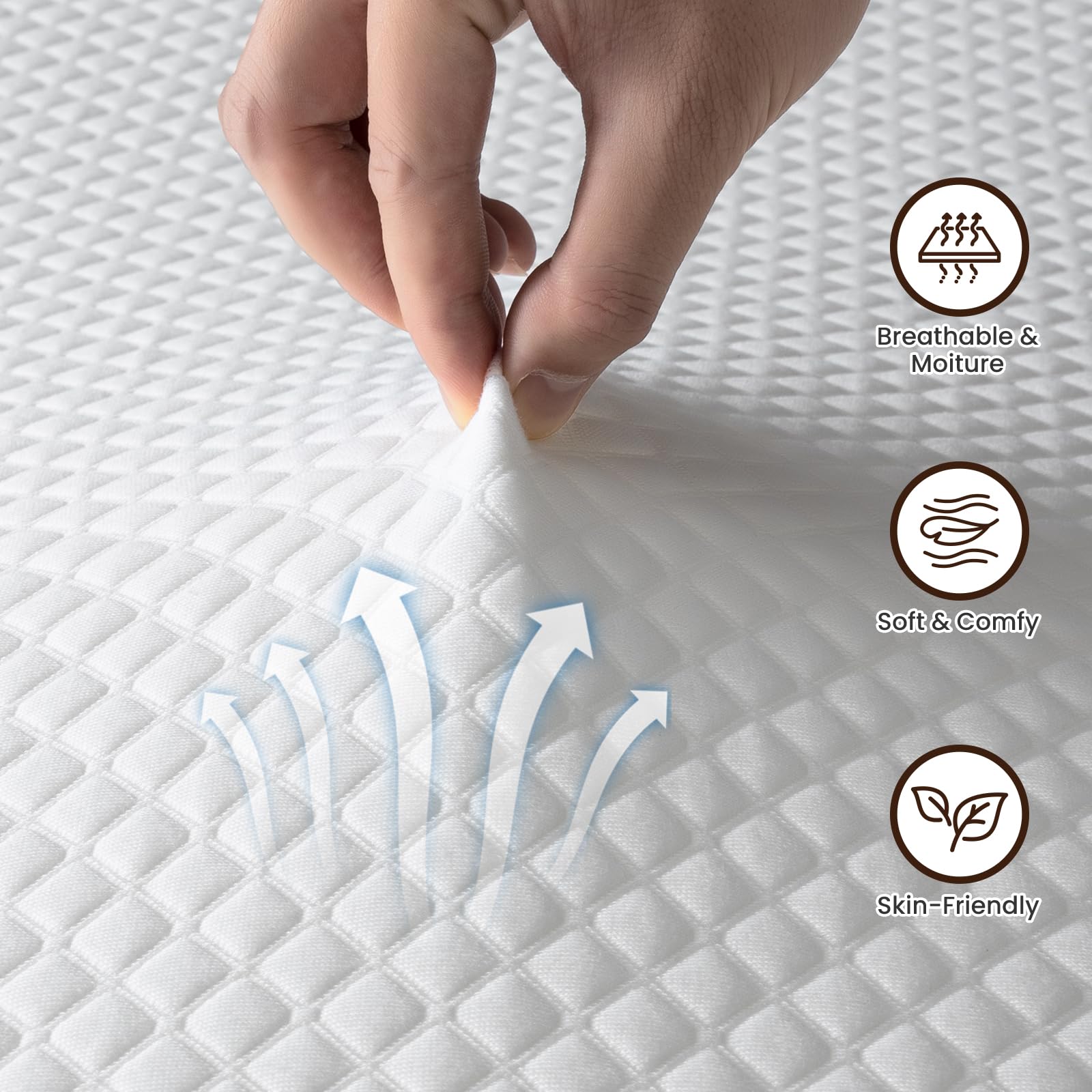 UniPon 4 Inch Firm Mattress Topper Queen, Gel Infused Ventilated Bed Topper for Back Pain Relief - Firm Foam Mattress Topper, CertiPUR-US Certified