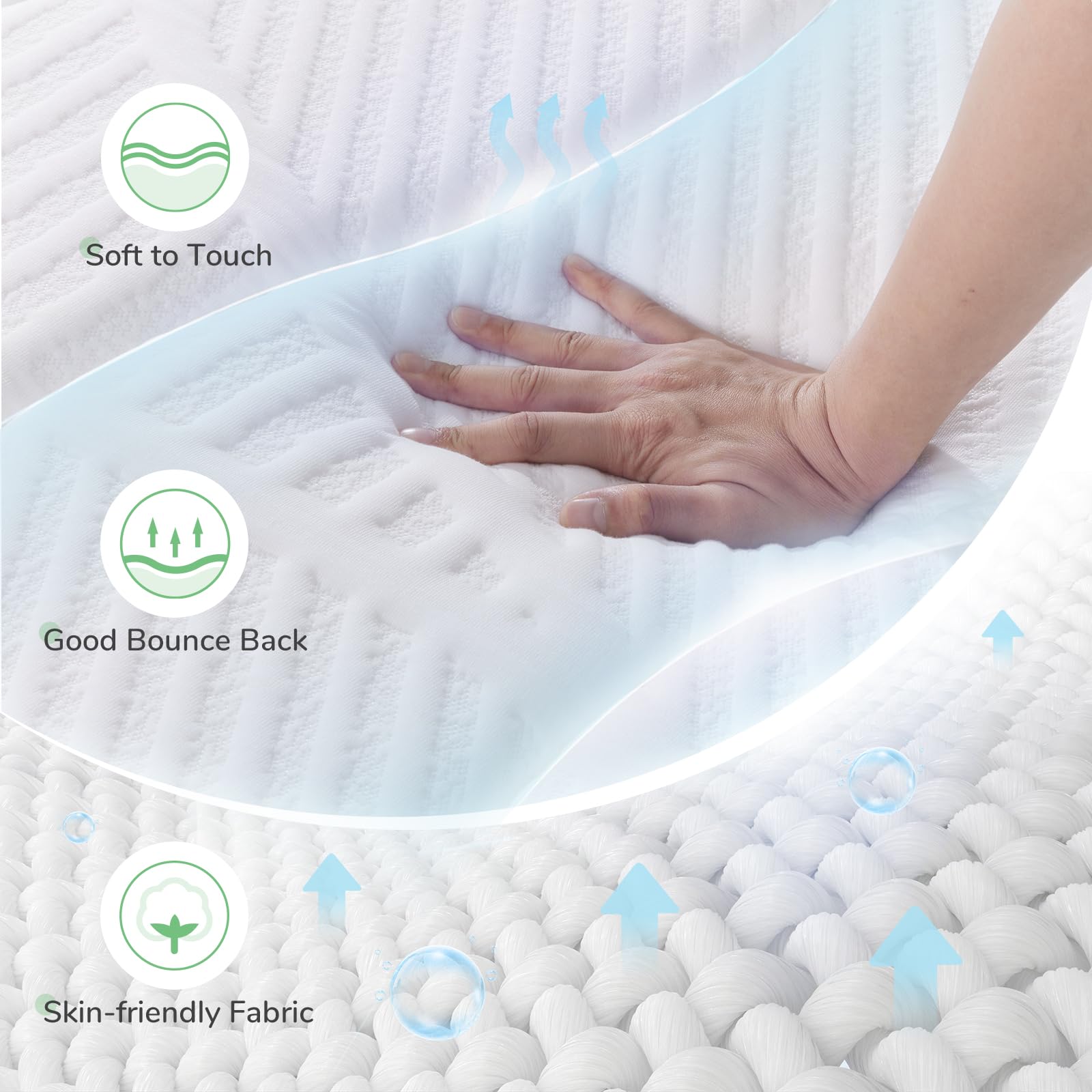 Novilla Mattress Twin XL, 12 Inch 5-Zone Hybrid Mattress with Gel Memory Foam for Pressure Relief & Cool Night, Midume Firm XL Twin Mattress in A Box