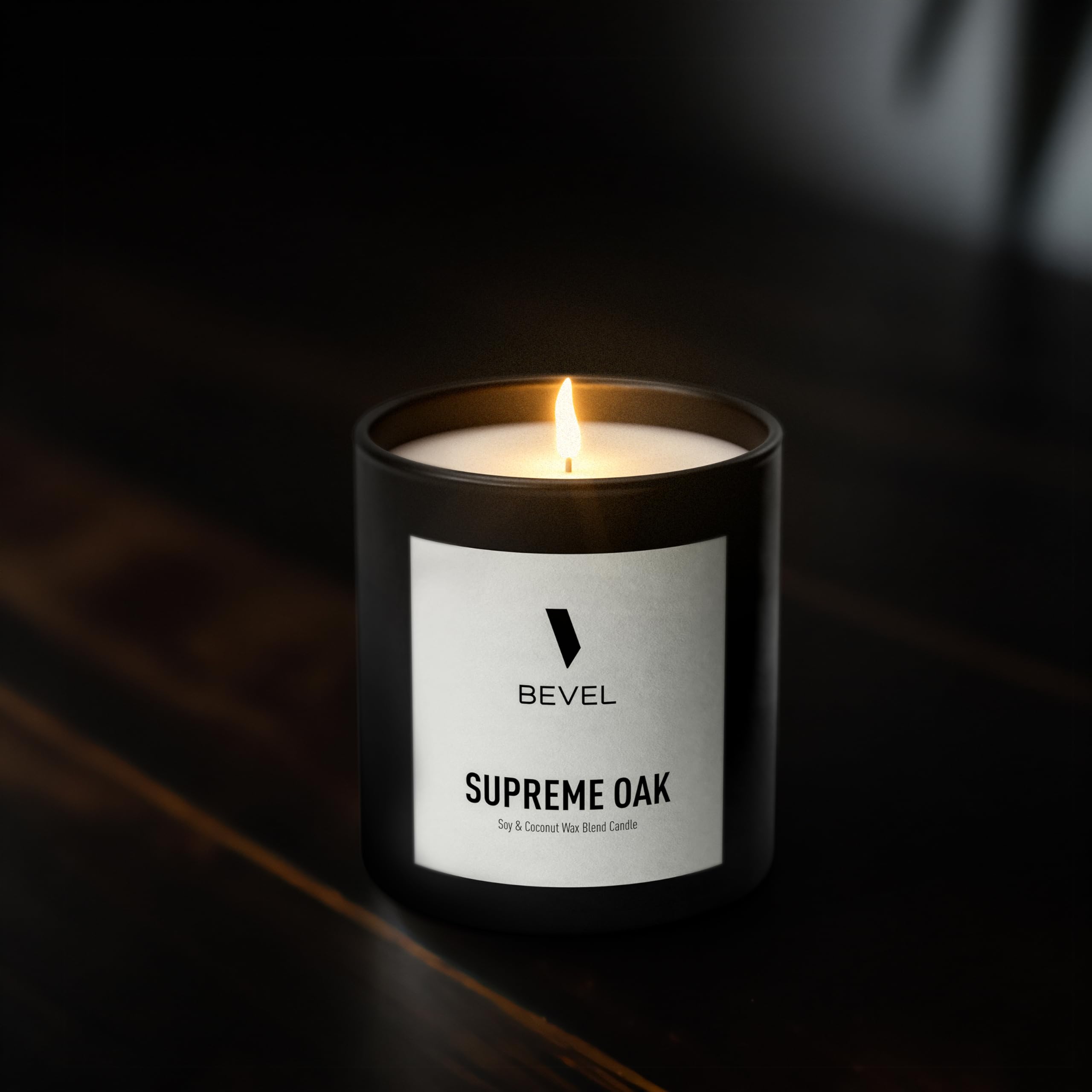 Bevel Supreme Oak Candle, Soy and Coconut Wax Blend, Luxury Scented Candle for Home, Elevate Your Ambiance, 60 Hour Burn Time, 9oz