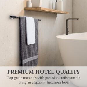 MyGift 24 Inch Towel Bar, Premium Hotel Series Commercial Grade Stainless Steel Bathroom Towel Holder, Wall Mounted Modern Gunmetal Gray Bar Rack for Hanging Bath Towels