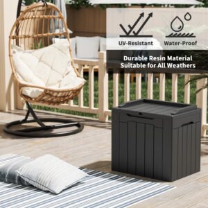 Greesum 31 Gallon Resin Deck Box All Weather Outdoor Storage Boxes for Patio Furniture Set,Outdoor Toys,Garden Tools,Black