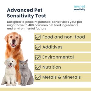 My Pet Sensitivity Advanced Test - at-Home Pet Test | 460 Items | Quick Results | Non-Invasive Hair Collection | Comprehensive Food, Environment, Nutrient & Mineral Analysis | All Breeds & Ages