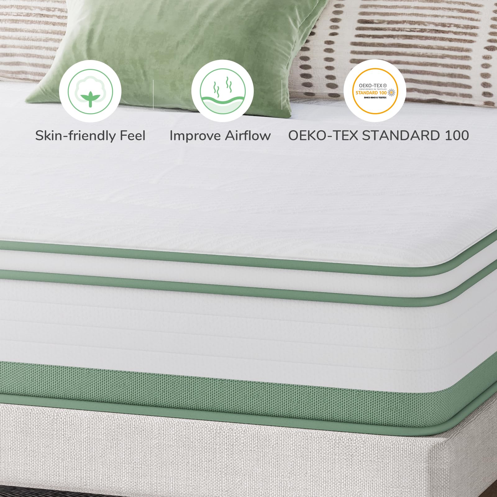 Novilla Mattress Twin, 12 Inch 5-Zone Hybrid Mattress with Gel Memory Foam for Pressure Relief & Cool Night, Midume Firm Twin Mattress in A Box