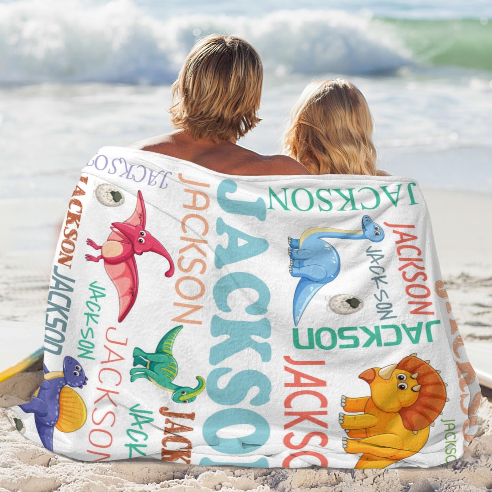 HSSQMH Personalized Dinosaur Blanket for Boys Personalized Party Favors with Dinosaur Design Dinosaur Room Decor Throw Blanket for Teens Kids for Couch Sofa Bed Dino Blanket for Girls Teens