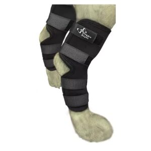 premium canine hock joint dog leg brace. rear leg braces for dogs help in recovery, injury protection, compression wrap, loss of stability caused by arthritis. effective post surgery for dogs rear leg