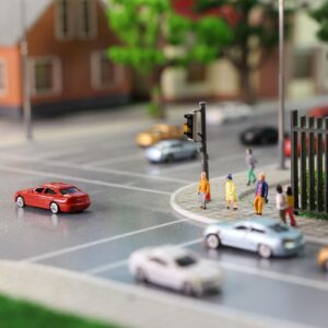 50pcs N Scale 1:160 Model Car Model Train Layout Building Accessories Scenery (50pcs - 1:150 Scale)