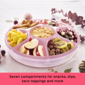 Tupperware Serving Center Set - 6 Compartment Serving Tray and Party Platter - Food Storage Container and Lid - Dishwasher Safe & BPA Free