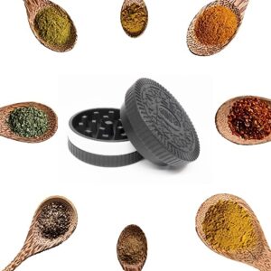 2.2 Inch Herb and Spice Grinder, Pocket Grinder with Biscuit Cookie Shaped Design