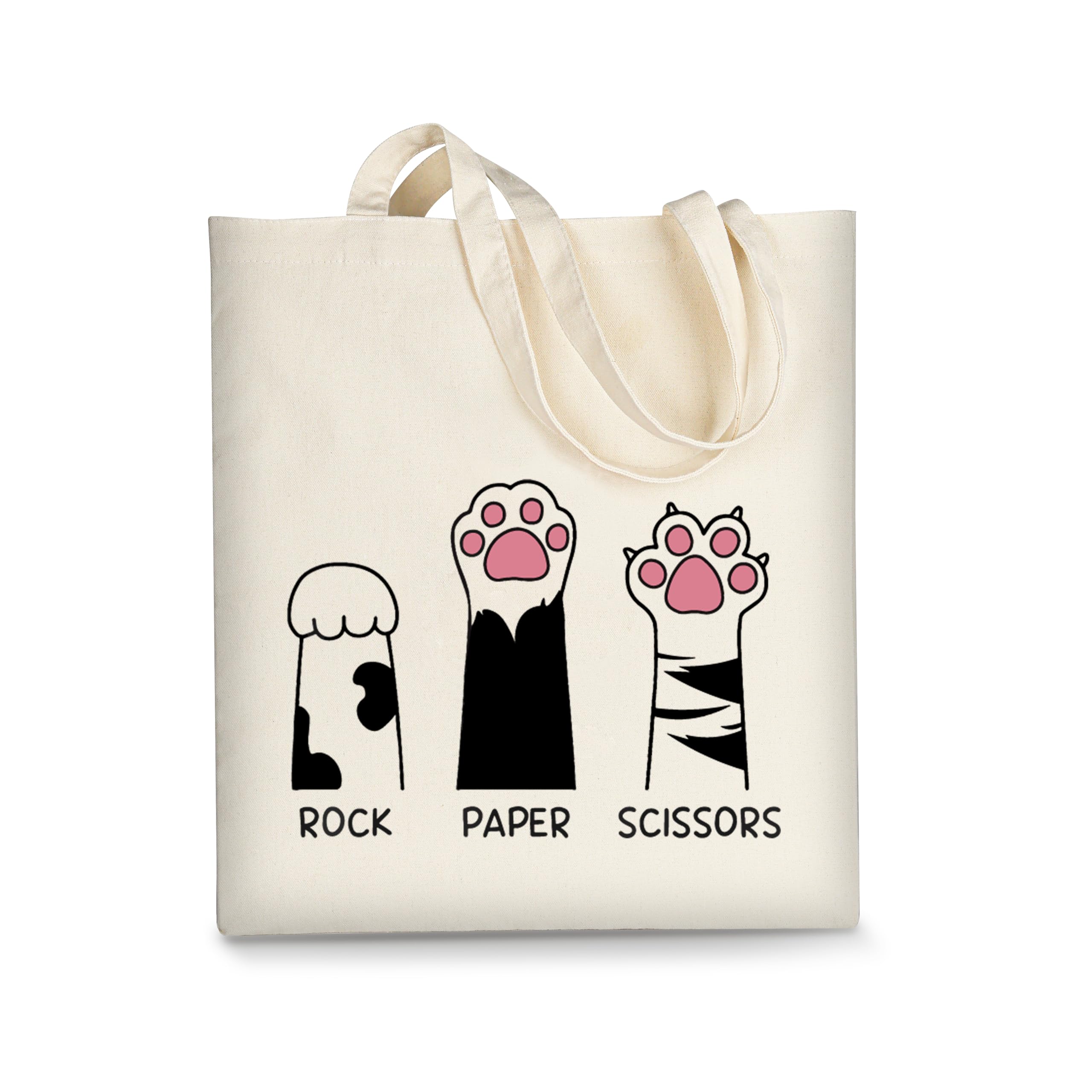 AUSVKAI Canvas Tote Bag Aesthetic for Women, Cute Cat Reusable Cloth Cotton Bags for Shopping college Beach Trendy Gifts