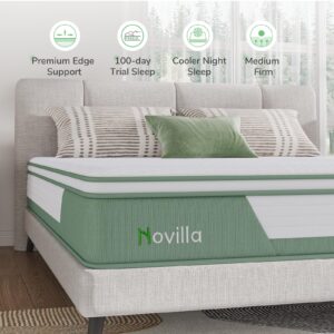 Novilla Mattress California King, 12 Inch 5-Zone Hybrid Mattress with Gel Memory Foam for Pressure Relief & Cool Night, Midume Firm Cali King Mattress in A Box