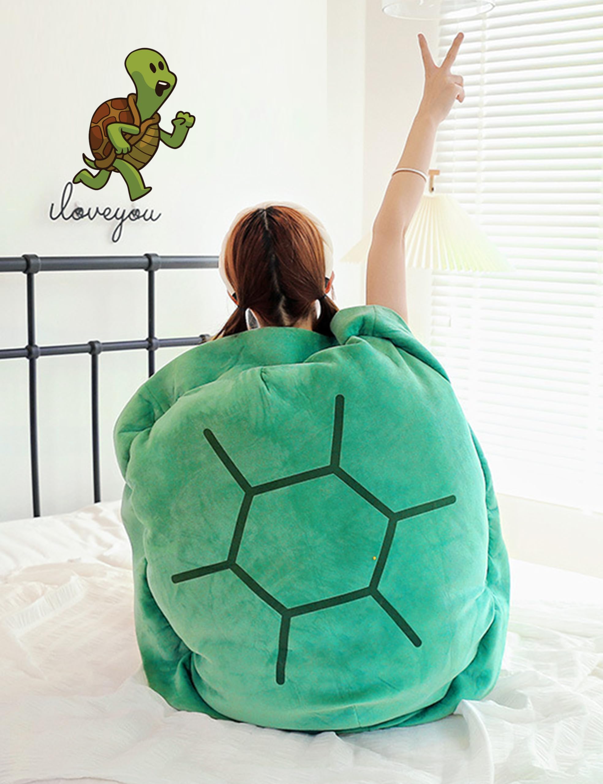 Rruonshully 40 Inch Wearable Turtle Shell Pillows Tortoise Shell Plush Turtle Stuffed Animal Dress Up Cushion Costume for Adlut