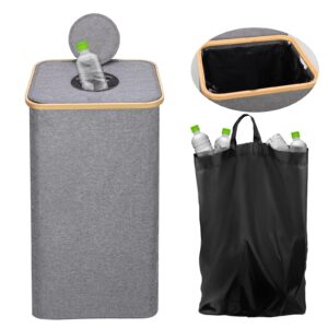 recycling bin,100l recycling bin for kitchen indoor home,bottle recycle 26gallon large capacity with removable tote bag, collecting glass paper plastic metal empty bottles,recycle bin zip-top can