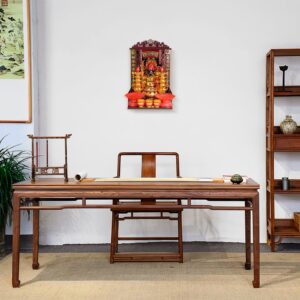 BESTOYARD for Buddha Altar Shelf for Wall Altar Cabinet Wall Mount Japanese Decor Buddha Shelf for Desktop Chinese Decor Buddhist Altar Wall Shelf Temple Buddha Statue Wood Red Pet