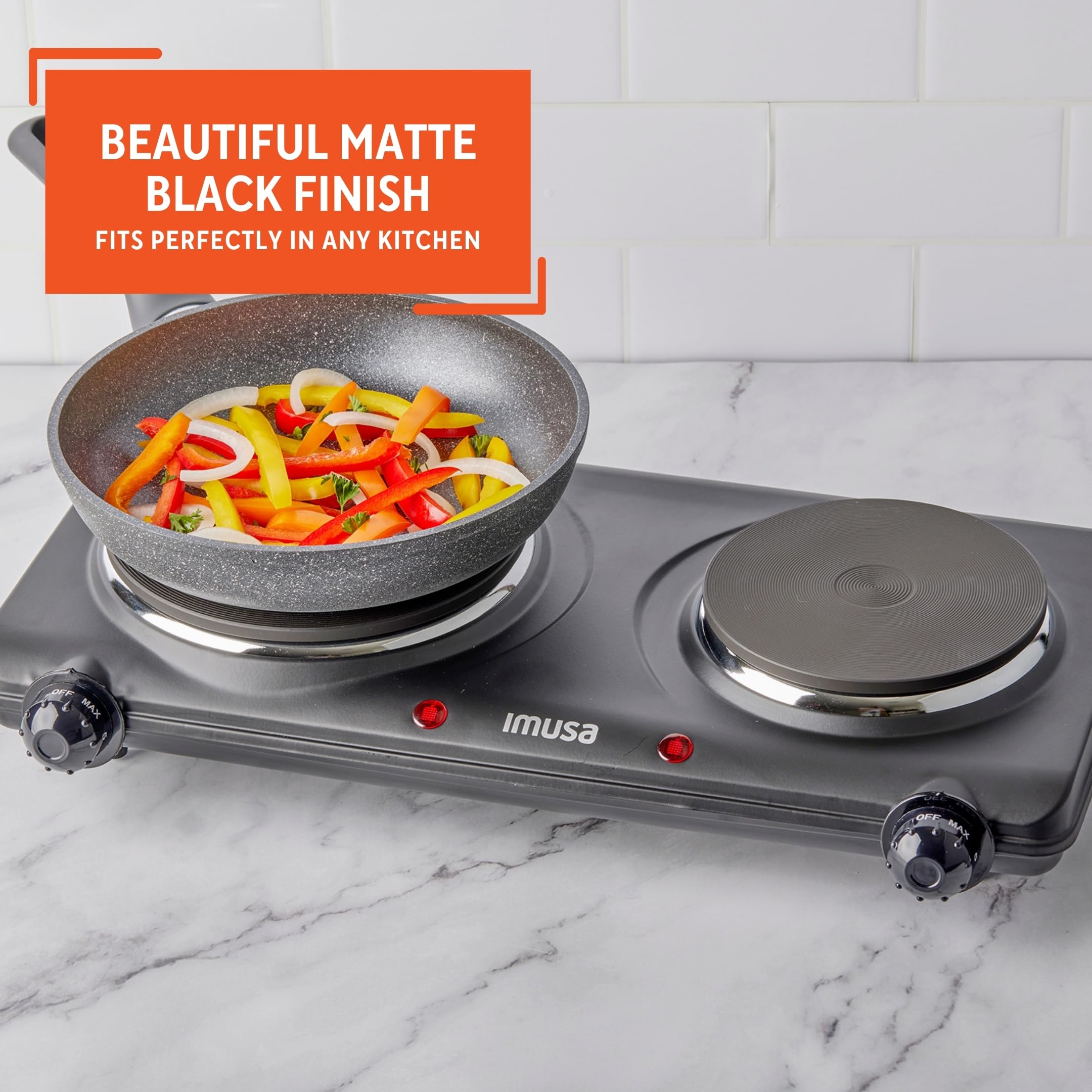 IMUSA Double Electric Hot Plate, Black