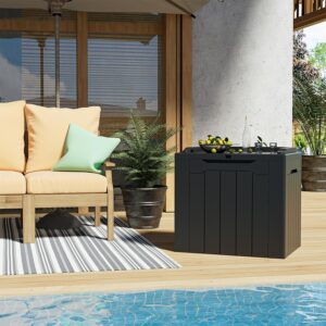 Greesum 31 Gallon Resin Deck Box All Weather Outdoor Storage Boxes for Patio Furniture Set,Outdoor Toys,Garden Tools,Black