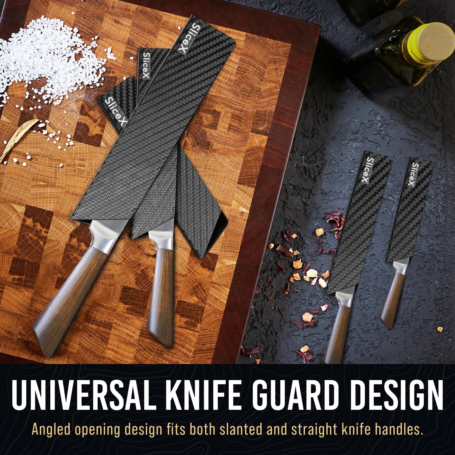 Knife Sheaths for Kitchen Knives 8"-12" Universal Knife Edge Guards Set | Knife Cover with Extra Strength | BPA-Free Knife Guards | Non-toxic and Food Safe (2 Pcs)