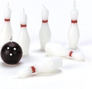 Bowling Pins and Ball Birthday Cake Candles - 7 pc