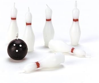 Bowling Pins and Ball Birthday Cake Candles - 7 pc