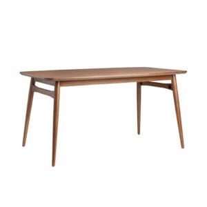 walker edison mid-century modern solid wood tapered-leg dining table, 59 inch, walnut